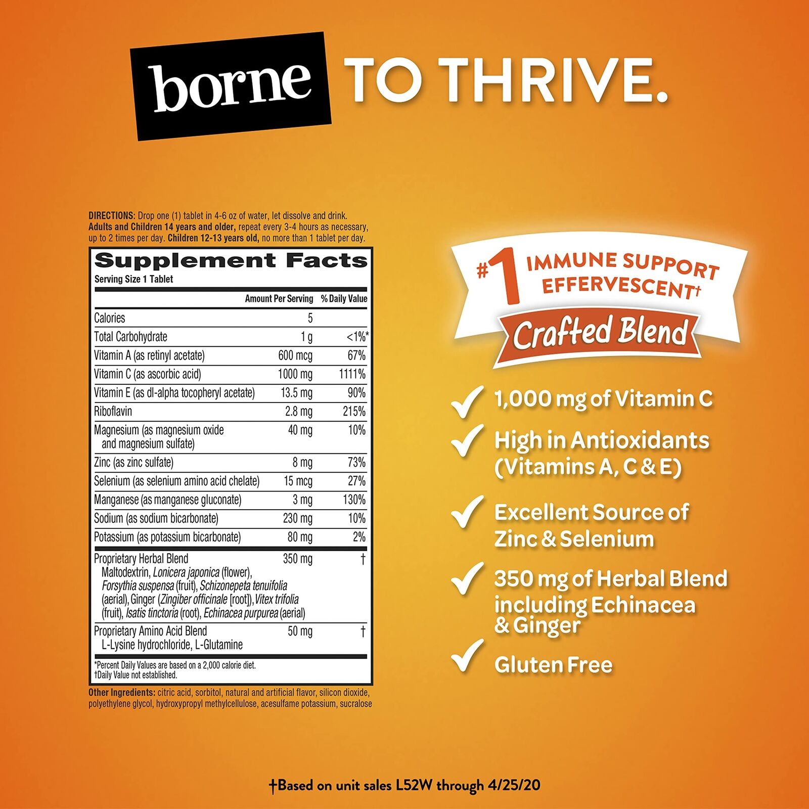 2 Pack (40 Total) Airborne Vitamin C 1000mg Zesty Orange Effervescent