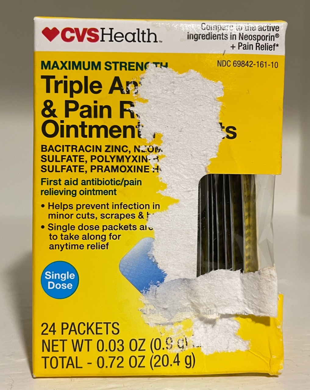 Cvs Health Triple Antibiotic & Pain Relief Ointment Packets, 24 Count