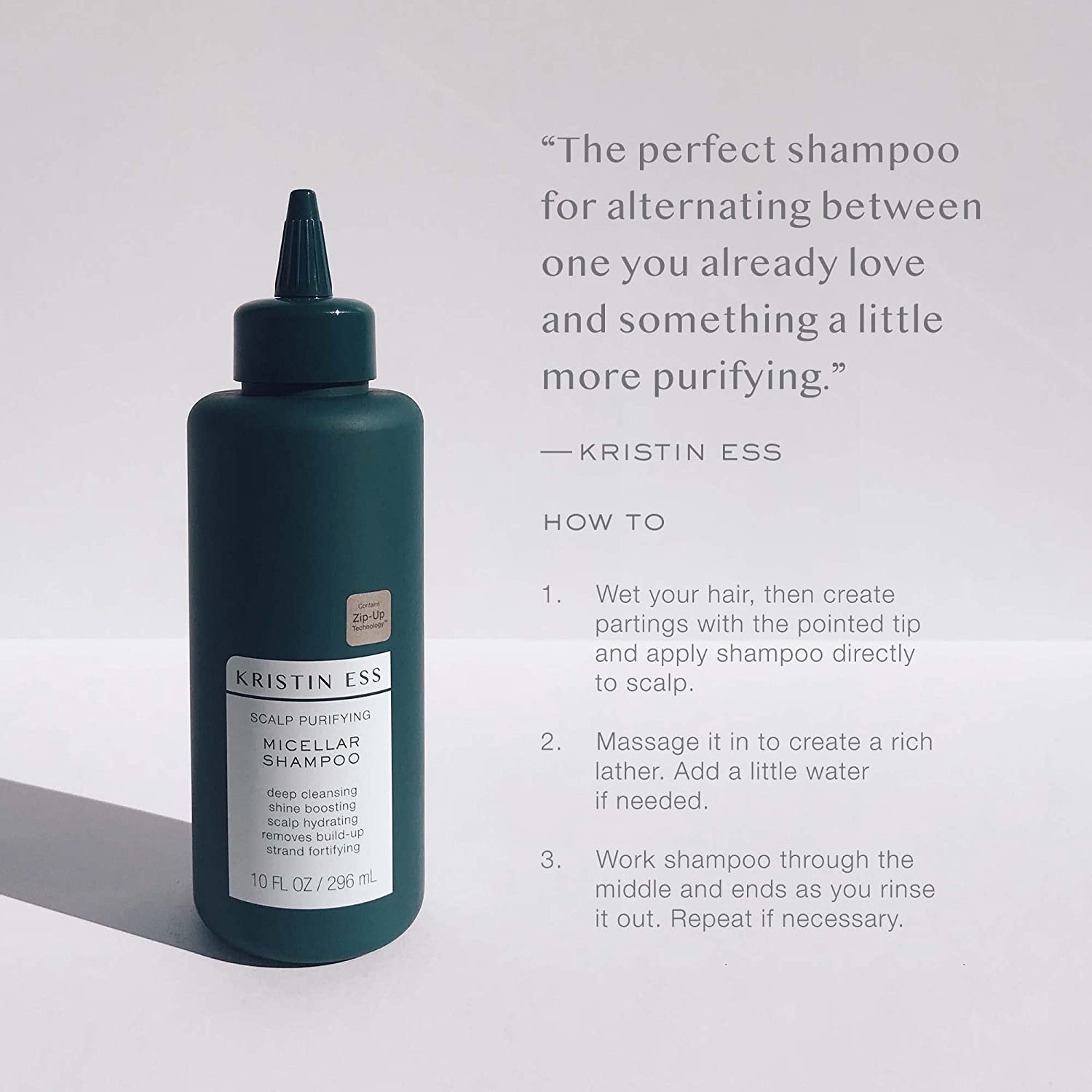 Kristin Ess Scalp Purifying Micellar Shampoo Deep Cleansing 10 Oz